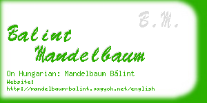balint mandelbaum business card