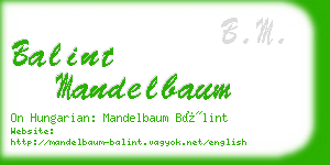 balint mandelbaum business card